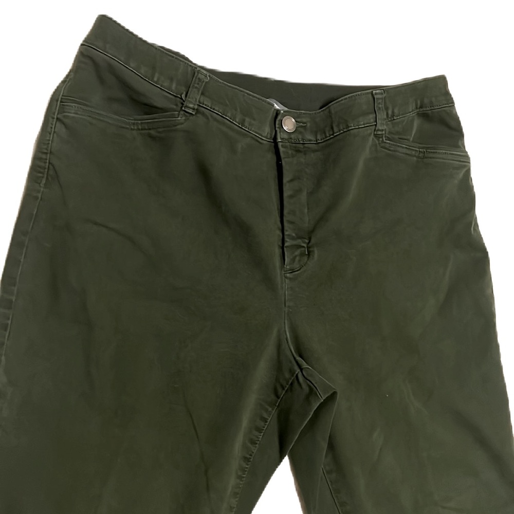 SignaturesSlimming CJ Banks,4-Pocket, Straight Leg,Casual Pants, money Green,18W - Picture 3 of 9